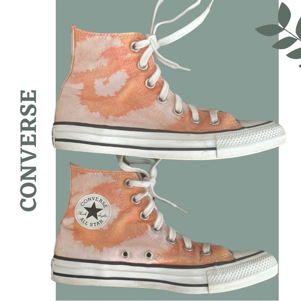 Converse Chuck Taylor All Star High Top Sneaker Tie Dye Orange White Size 5.5